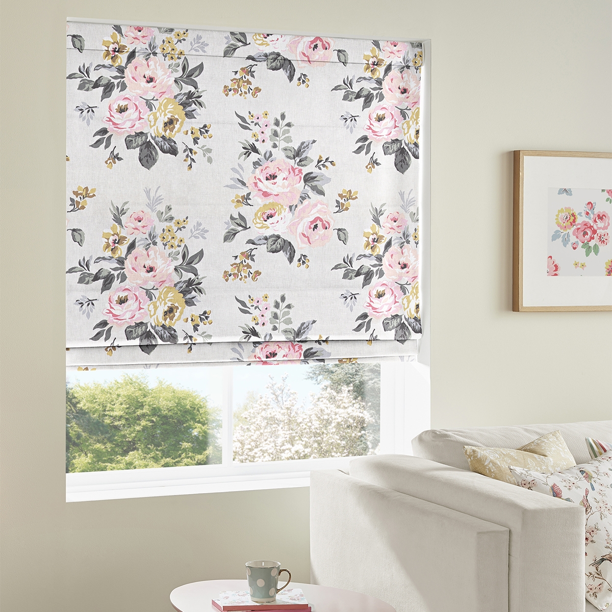 Product photograph of Cath Kidston Vintage Bunch Multi Roman Blind from Choice Furniture Superstore.
